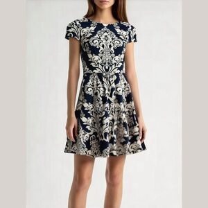 🚨 B. Darlin Navy/White Abstract Dress. Size 7/8.
